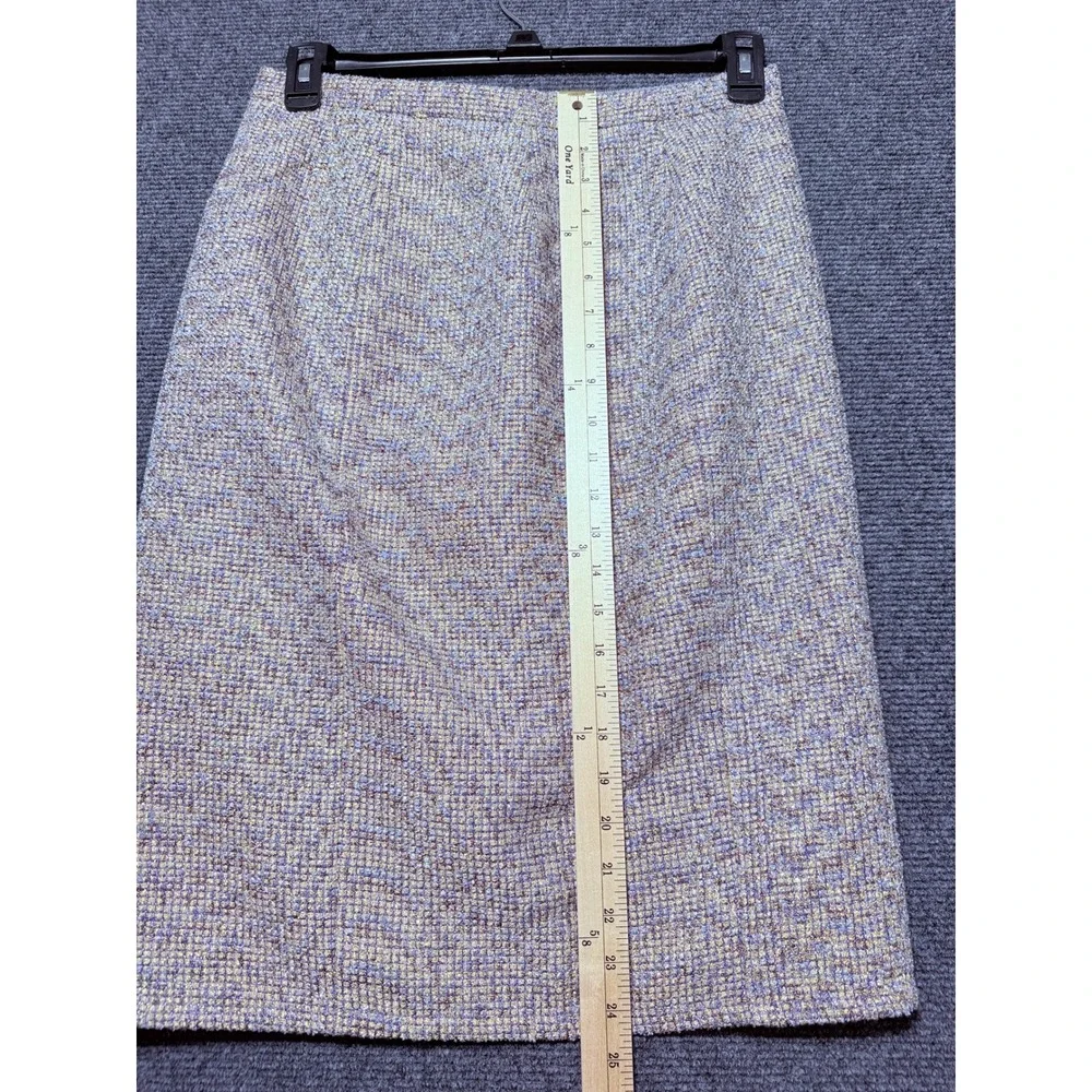 J.Crew Front‎ Zip Pencil Skirt in Sparkly Purple Gold Metallic Tweed Style E1246